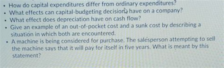 How do capital expenditures differ from ordinary expenditures?