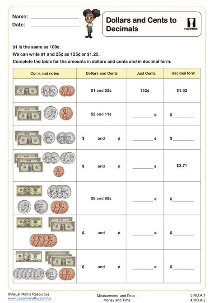 How do you write dollar amounts with cents?