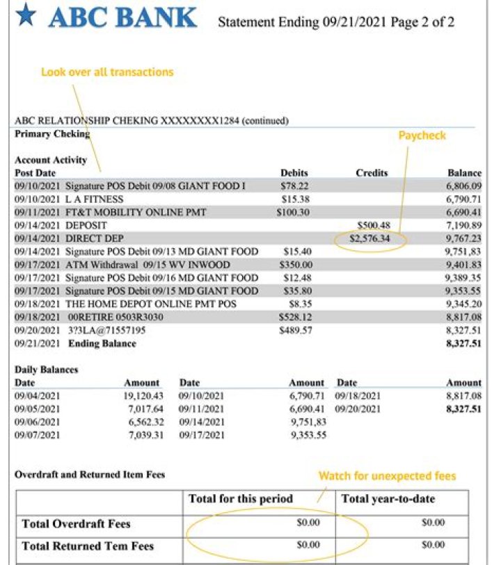 What does ASD stand for on bank statement?